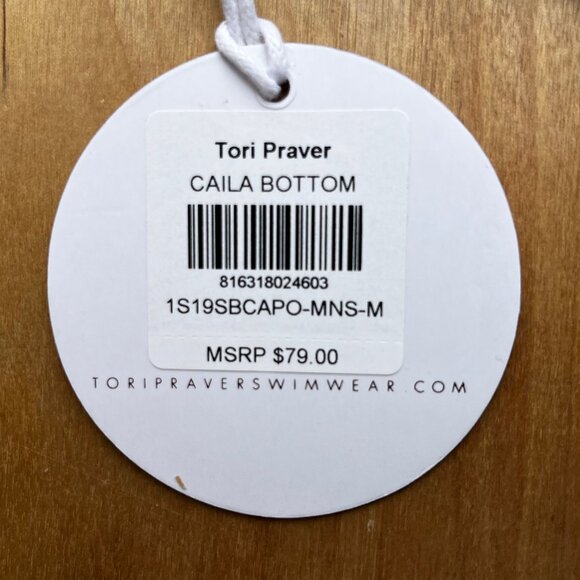 TORI PRAVER CAILA BOTTOM Women’s Side Ruched Floral Lined Bikini Bottoms M NWT - Picture 5 of 6